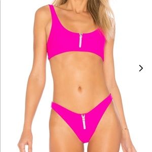 Lovers + Friends Zip-Up swim top